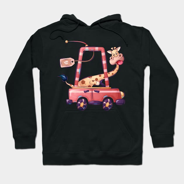 Funny Cartoon giraffe Hoodie by GiftsRepublic